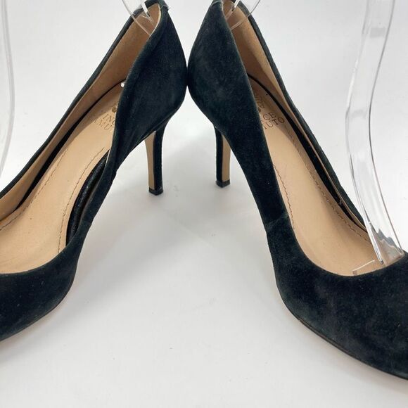 Vince Camuto Womens Suede Pump Shoes Stiletto Heels Slip On Black Size 6.5M - Picture 9 of 13